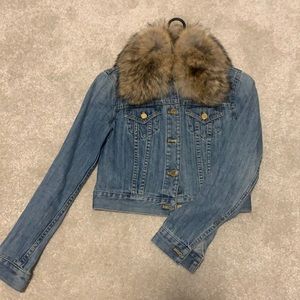 MICHAEL KORS - Jean Jacket with removable fur collar